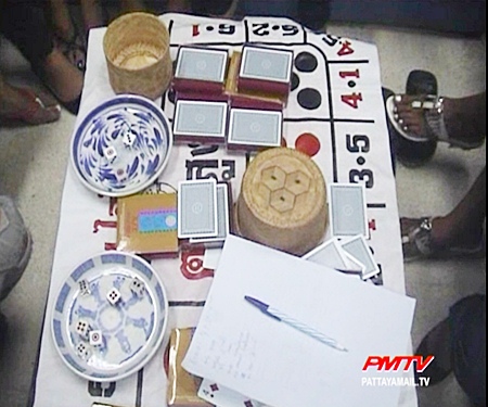 Various gambling paraphernalia Was also confiscated.